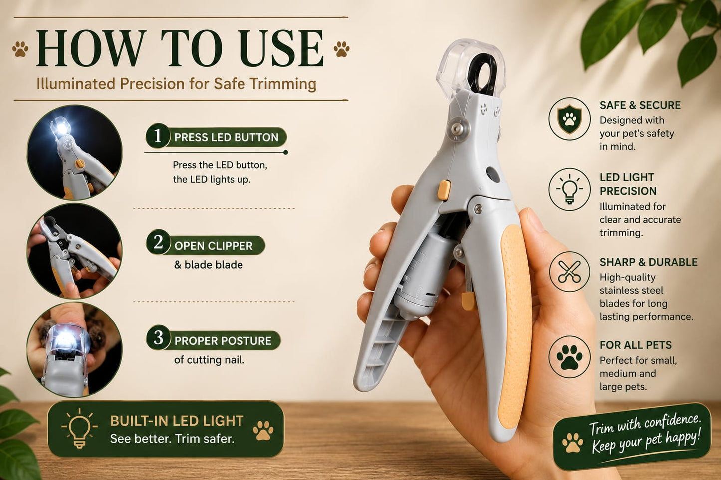 LED Pet Nail Clipper