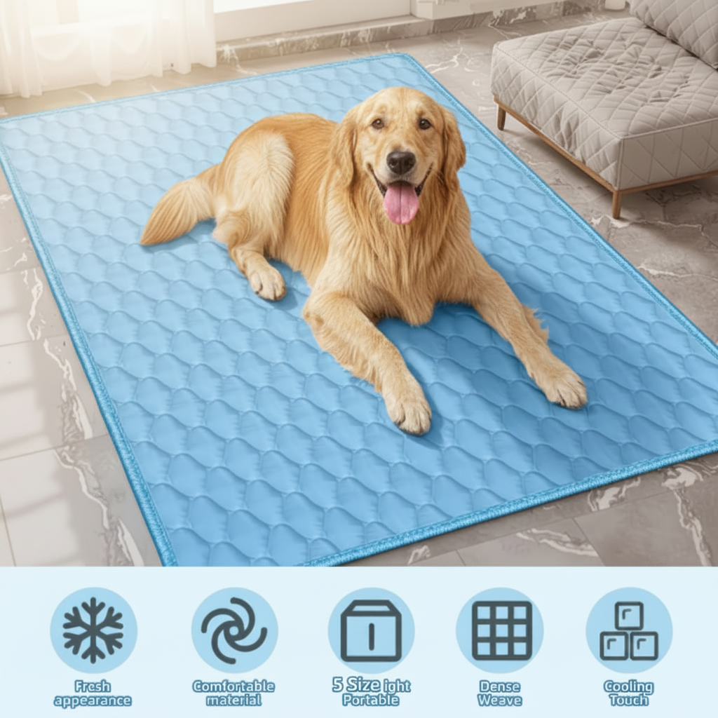 Arctic Chill Cooling Mat lifestyle with dog