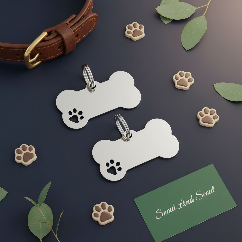 Snout And Scout - Blank ID Tag Flat Lay